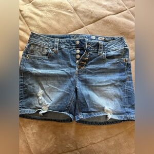 Miss Me Distressed Blue Jean Shorts